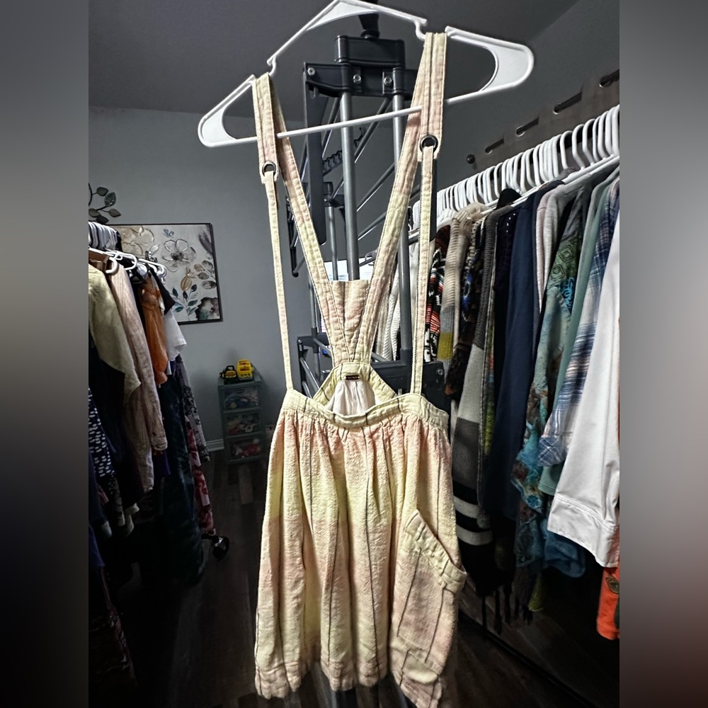 Free People Sz 0 Suspender Tie-Dye Suspender Skirt